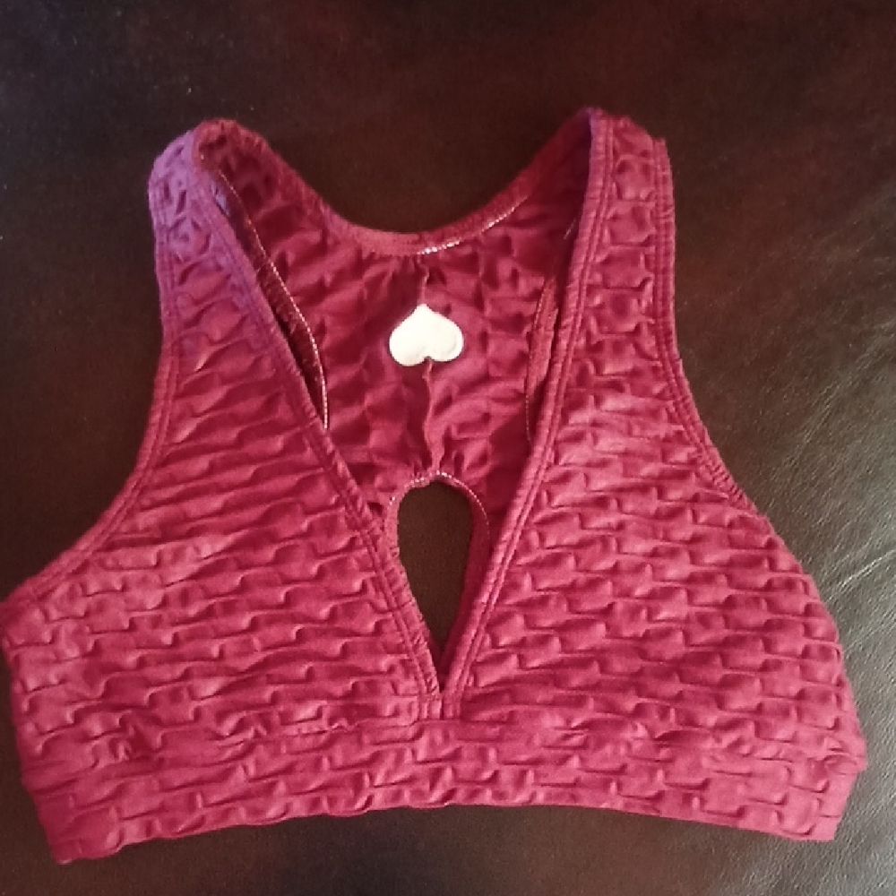 BOODY Textured Maroon Sports Bra